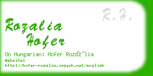 rozalia hofer business card